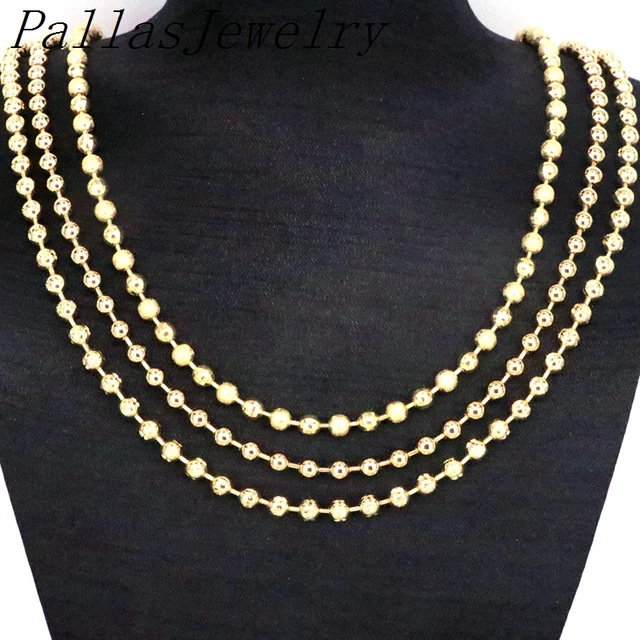 10Pcs Sparkly Gold Silver Color Bead Chain Choker Necklace Gift