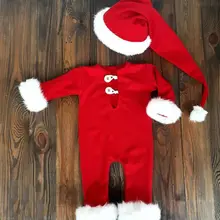 Рождественский комбинезон для новорожденных, комбинезон для младенцев мальчиков девочек, комбинезон, шапка, комплект одежды