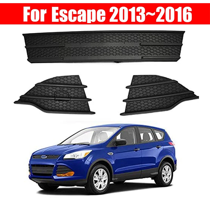 3Pcs Car Trim Front Bumper Lower Grille Fog Protector Cover for Ford Escape Kuga 2013-2016 | Автомобили и мотоциклы