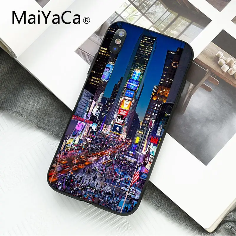 MaiYaCa Нью-Йорк Таймс Сквер такси чехол для телефона для iphone 11 Pro 11Pro Max 8 7 6 6S Plus X XS MAX 5 5S SE XR