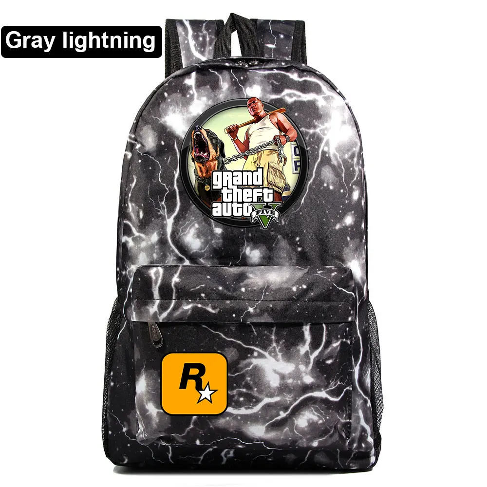 Модная популярная игра GTA5 Grand Theft Auto V мальчик девочка книжный школьный рюкзак женская сумка пакет школьная сумка для подростков мужской студенческий рюкзак - Цвет: 32