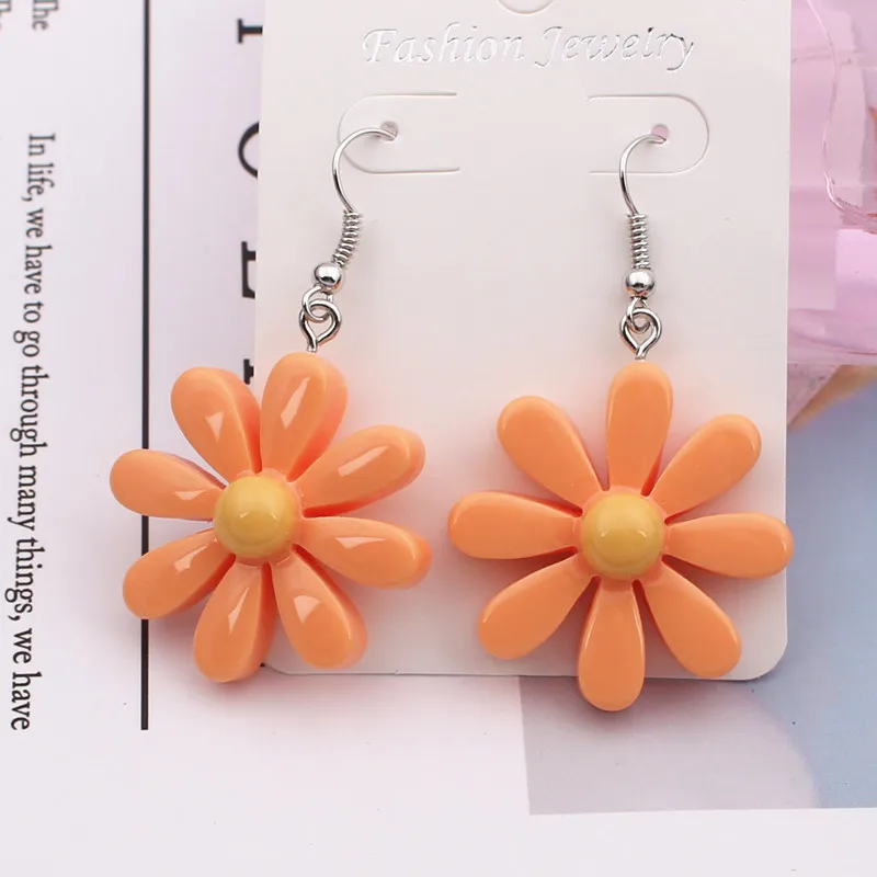 EK890 дизайн сладкий цветок ромашки милые серьги-гвоздики ювелирные изделия серьги для девочек подарок для женщин красный розовый цвет Brincos
