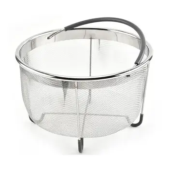 

1PC kitchen multifunctional drain basket Stainless Basket Accessories Cooker Steel Steamer Pressure X3Y0