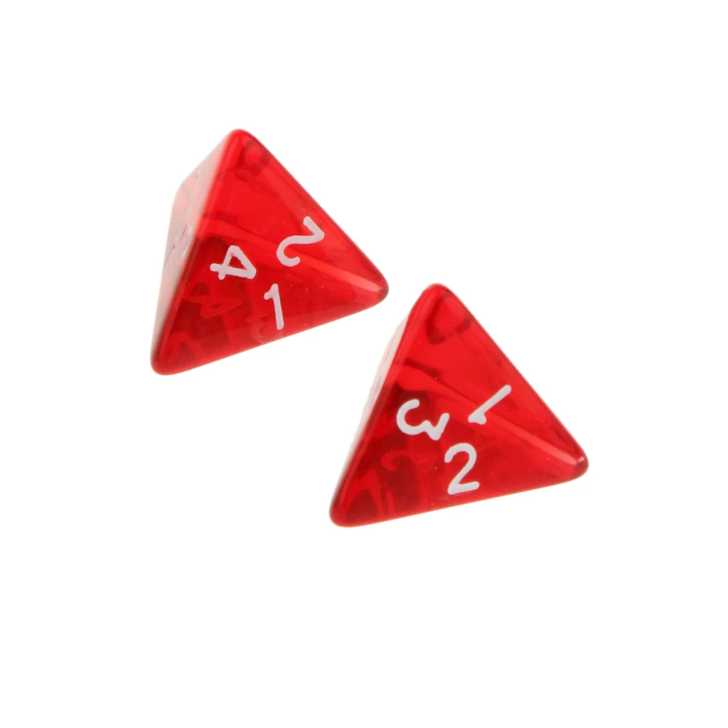 Pack Of 20 Acrylic Multi-Sided Dice D4 D&D RPG Cup Game Polyhedral Dice Set Blue Red