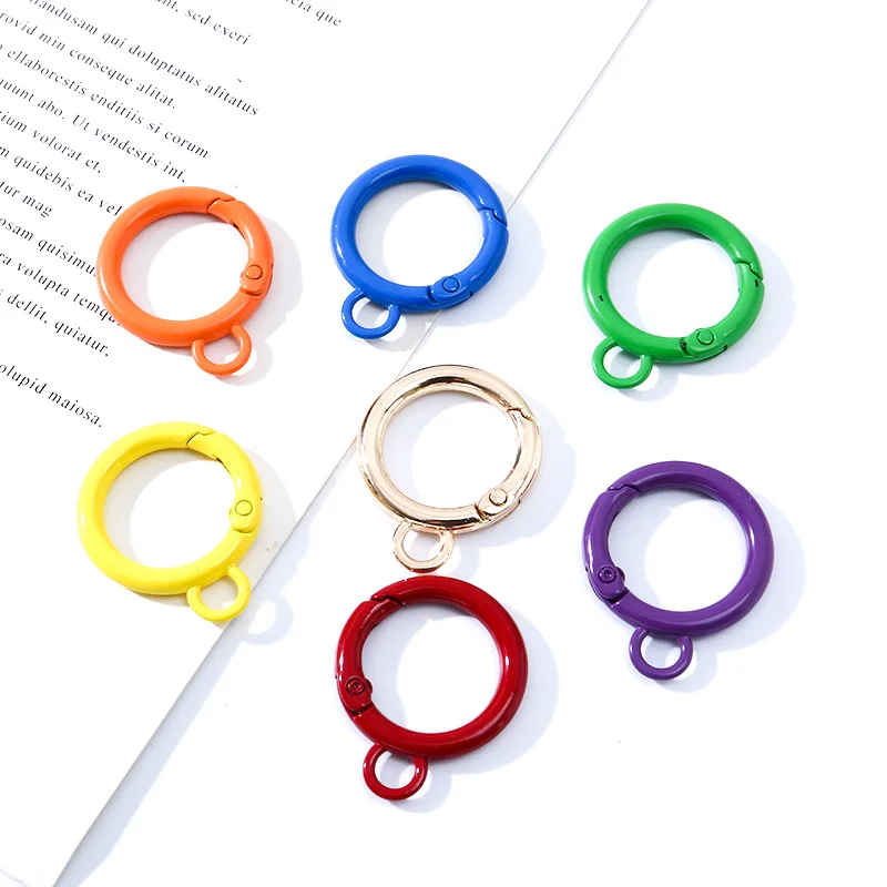 

7PCS Key Ring Personality Handbags Car Key Ring Mini Round Split Ring Key Ring DIY Fashion Handbags Trailer Chain