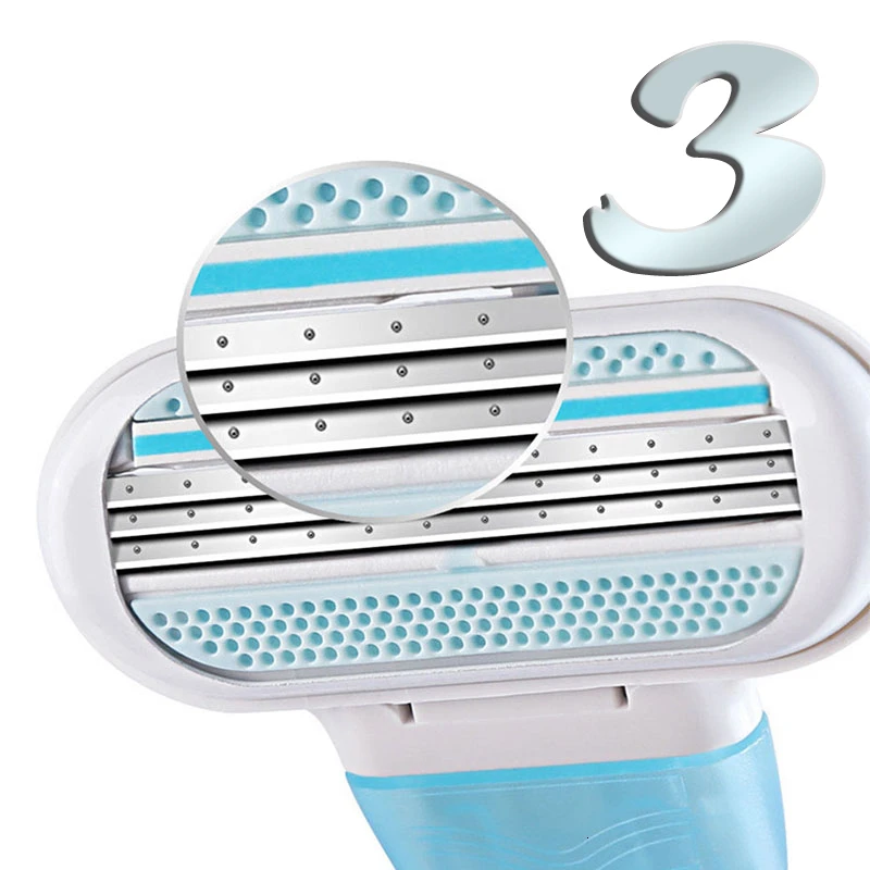 Gillette Venus Women 3 Layers Shaving Razor 1 Handle With 2 Blades Manual Razor For Female 4