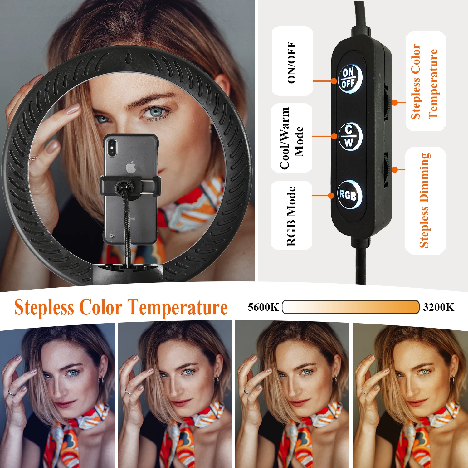 Lâmpada para Tiktok Anel de Luz com 200cm Polegada Lâmpada Selfie Tripé Fotografia Anel Youtube Maquiagem Vídeo Tiro 13 Rgb - Image 6