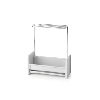 

Kitchen Sponge Holder Sink Cleaning Brush Soap Rack Drain Tray Rag Hanging Shelf For Kitchen Bathroom