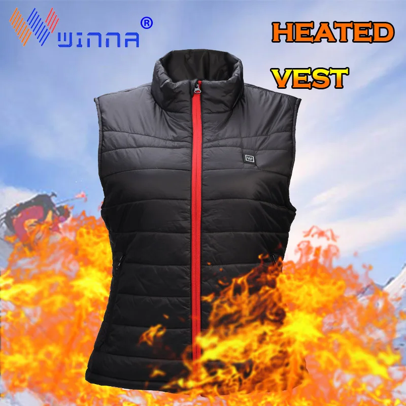 Перезаряжаемый через USB нагревательный жилет моющийся беспроводной с контролем