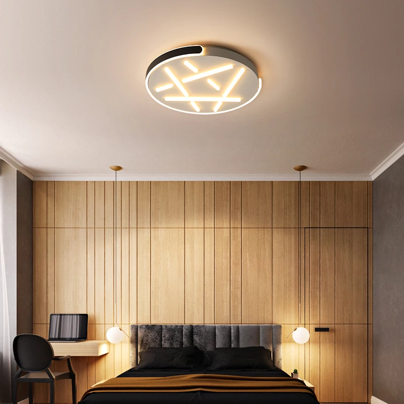 

Black+white Minimalism Simple Led Ceiling Lights For Bedroom sduty light Round ceiling lamp plafonnier led home lighting Fixture