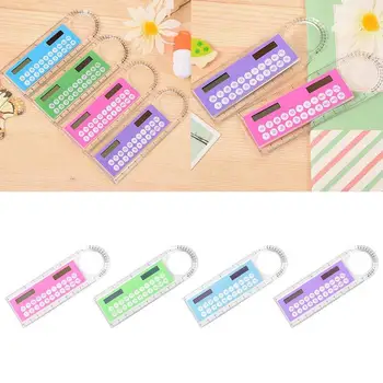 

10cm 1pcs Ruler With Solar Mini Calculator Multifunction Ultra-thin Ruler Calculater Students Stationery Drawing Ruler