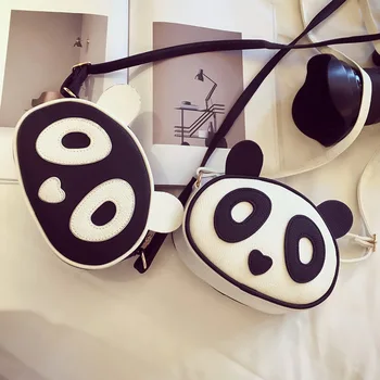 

2020 Fashion Ladies Sweet Shoulder Bag Girls Cartoon Panda Head Shape Adjustable Shoulder Strap Messenger Crossbody Handbags