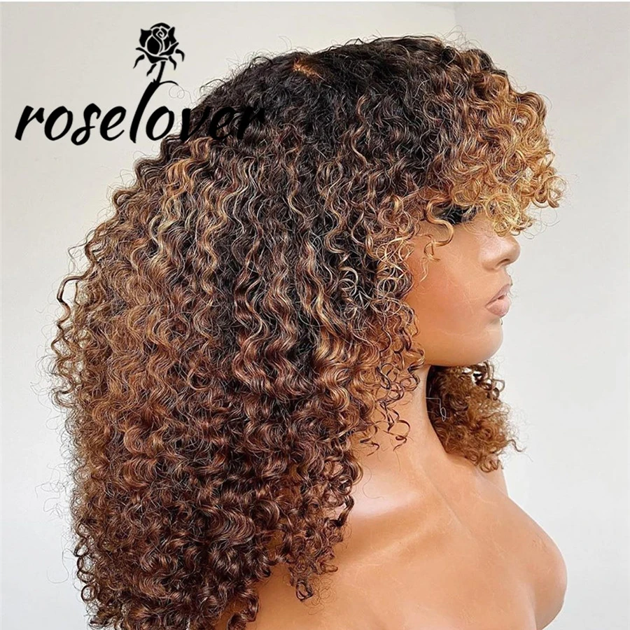 Парик Roselover 13*4 с фронтальной сеткой парики из человеческих волос челкой