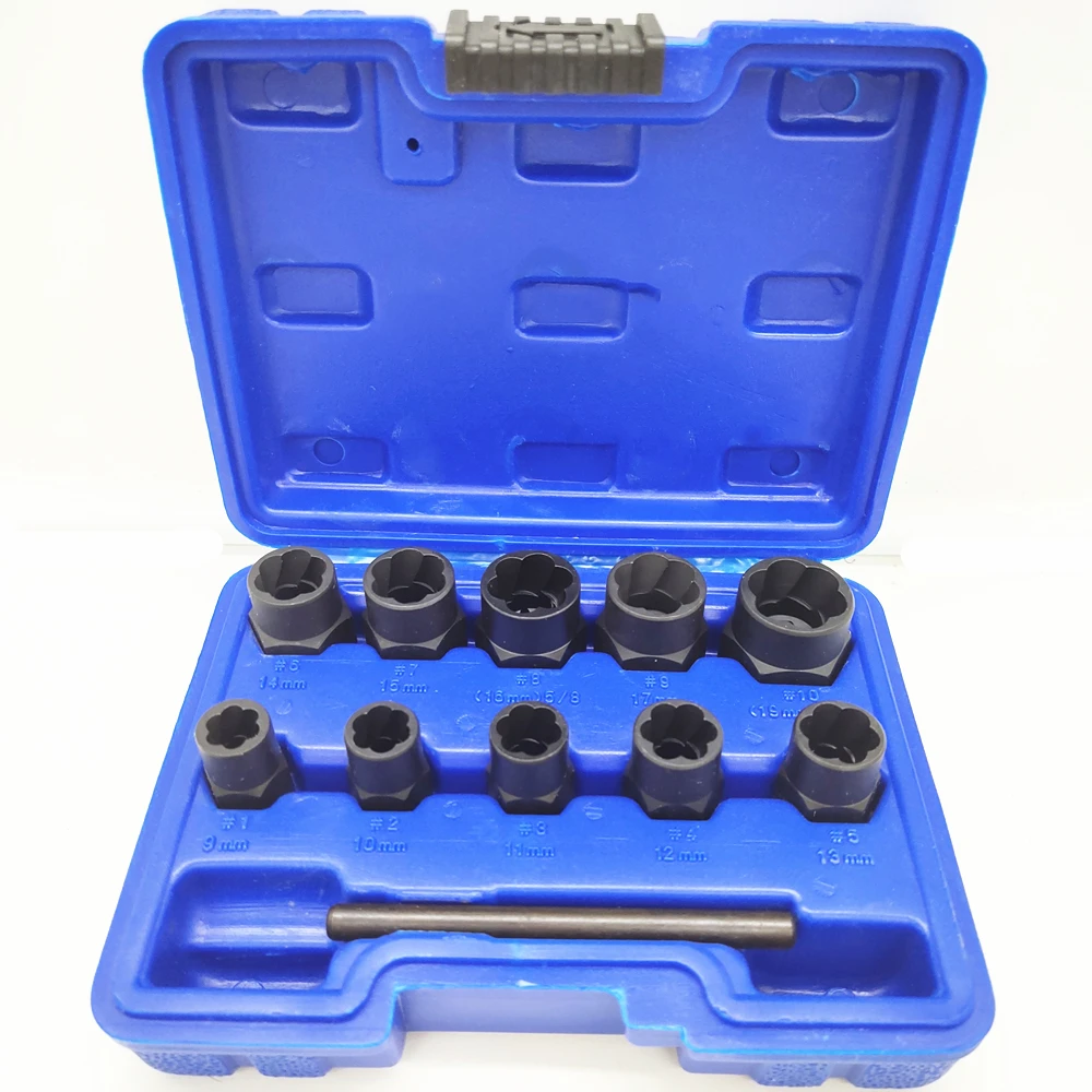 

11pcs Twist Socket Set 3/8" Dr. Damaged Lock Lug Nut Removal Socket Tool