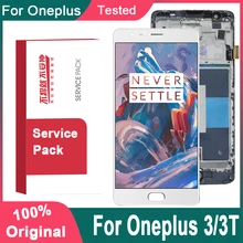 Amoled 5.5 original original display original para oneplus 3 3t display lcd tela de toque com moldura para oneplus 3 3t a3000 display substituição