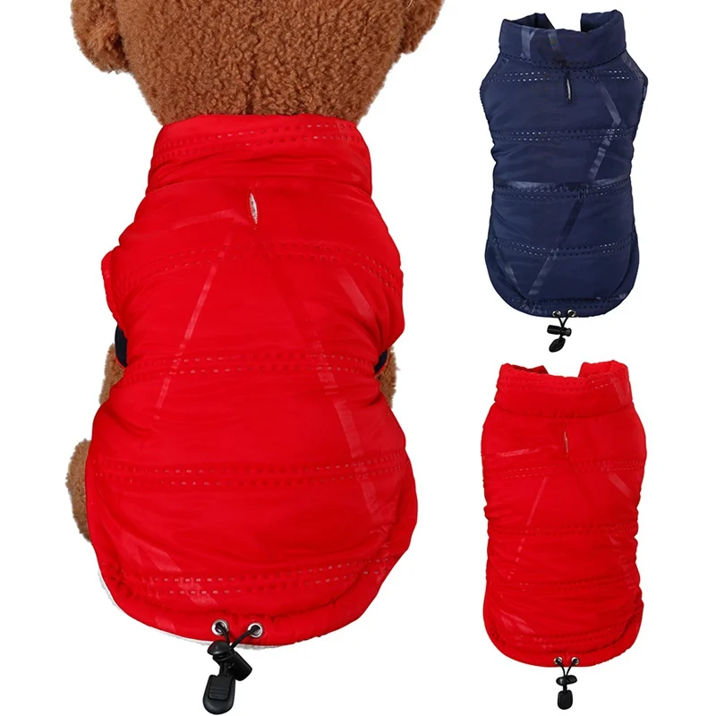 

-Pet Dogs Winter Clothes Padded Vest Coat Puppy Warm Down Fleece Polyester Jacket Chihuahua French Bulldog Waterproof Clothes