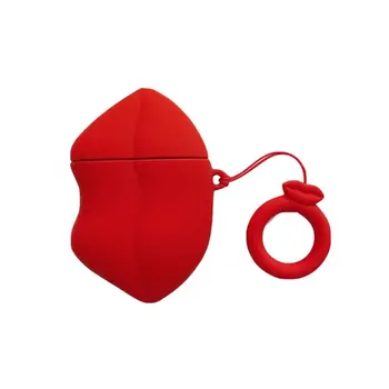 

Fashion Cute Red Lips Soft Silicone Protective Cover Shockproof Case Skin for Airpods 1/2 Charging Box
