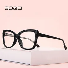 SO& EI Ins, популярные, с разноцветными кристаллами, TR90, кошачий глаз, женские очки, оправа, Ретро стиль, весна, шарнир, прозрачные, анти-голубые лучевые линзы, очки