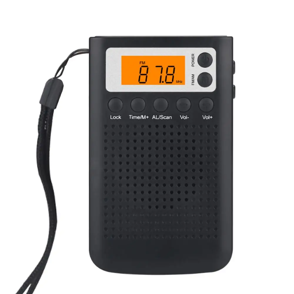 JINSERTA Мини Радио Портативный AM/FM двухдиапазонный стерео карманный радиоприемник с ЖК-дисплеем часы и Предустановленная функция памяти - Цвет: Blak-US-Regulations