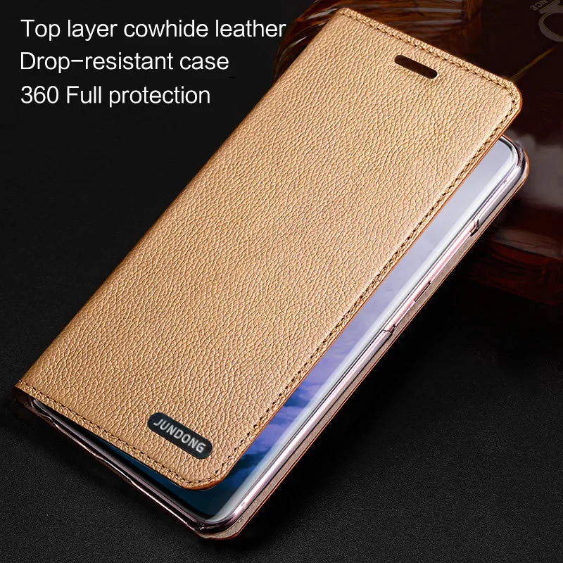 

Genuine leather Phone Case For Oneplus 6 6t 7 7T Pro For Oneplus 6 6t 7 7T Pro case Cowhide Litchi Texture Thin Cover