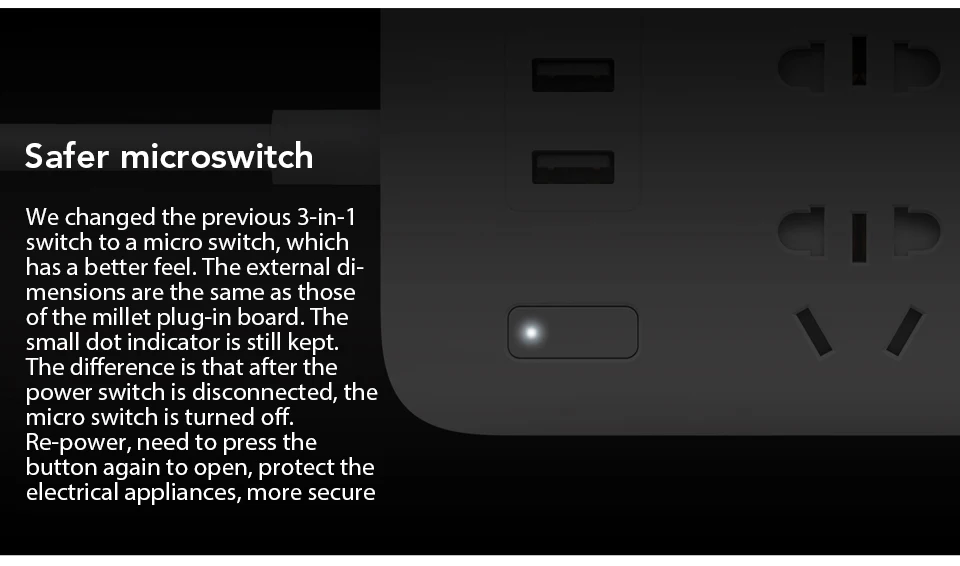 Original Xiaomi Mijia Power Strip Basic Version 6 Sockets With 3 5V 2.1A Fast Charging USB Ports White Mi Socket (6)