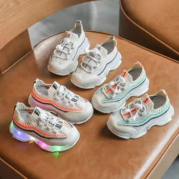 

2020 Season Net Face Breathable Non-slip Running Boy Sports Shoes Joker Medium And Small Girls Coconut Shoes