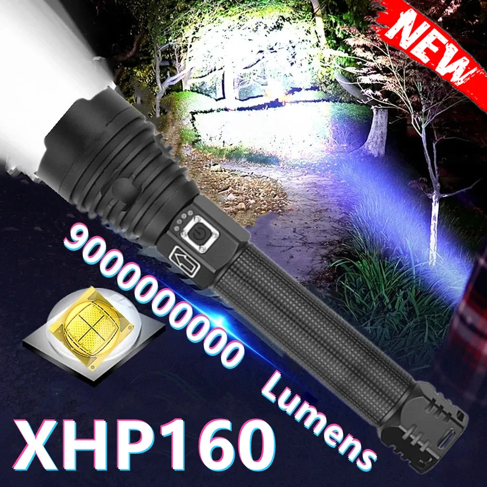 Super XHP160 Most Powerful Flashlight 18650 XHP90 Rechargeable High Power LED Flashlights USB Hunting Tactical Torch Light | Освещение