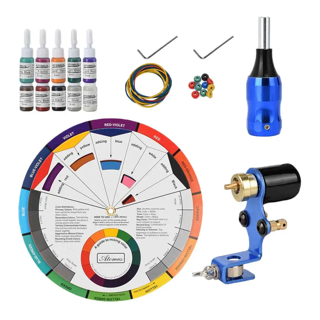 Tattoo Machine Kit for Tattoo Artists, for Eyebrow Eyeliner Lip Makeup Beauty Tool - Select Colors