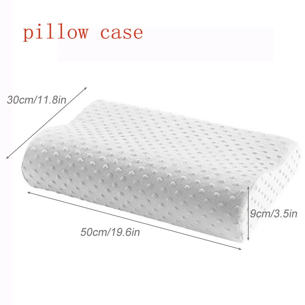 Ортопедическая подушка из пены с эффектом памяти, поддержка спины, латексная подушка для шеи, мягкая подушка из волокна для медленного отскока, массажер для ухода за шеей - Цвет: white Pillow Case