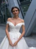 Julia Kui Off The Shoulder A Line Wedding Dress With Sweetheart Neckline Princess Court Train Bride Dress 4