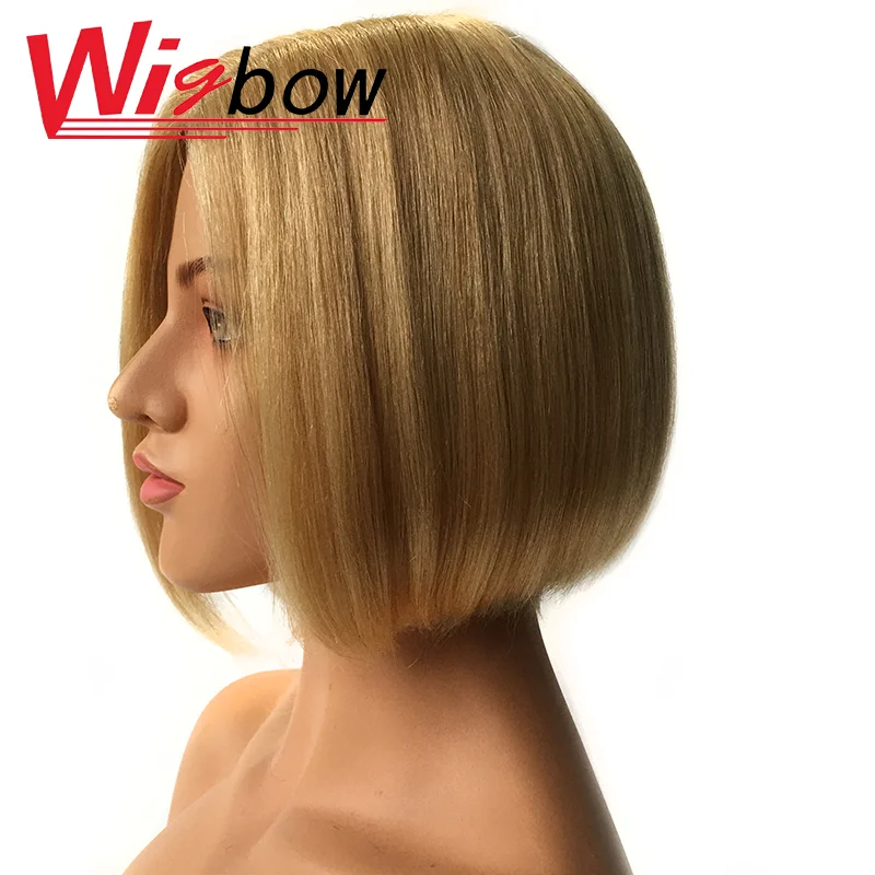 

Peruvian Human Hair Wigs For Women Straight Bob Blonde Wig With L Lace Part Colored Wigs T1b30 1B Straight Wig 150% Bob Wig