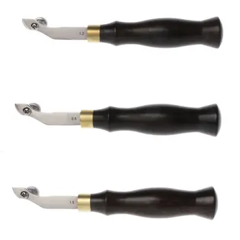 

Adjustable Stainless Steel Creaser Press Sideline Edge Ebony Handle Leather Craft Tool DIY 0.5/1.2/1.5mm