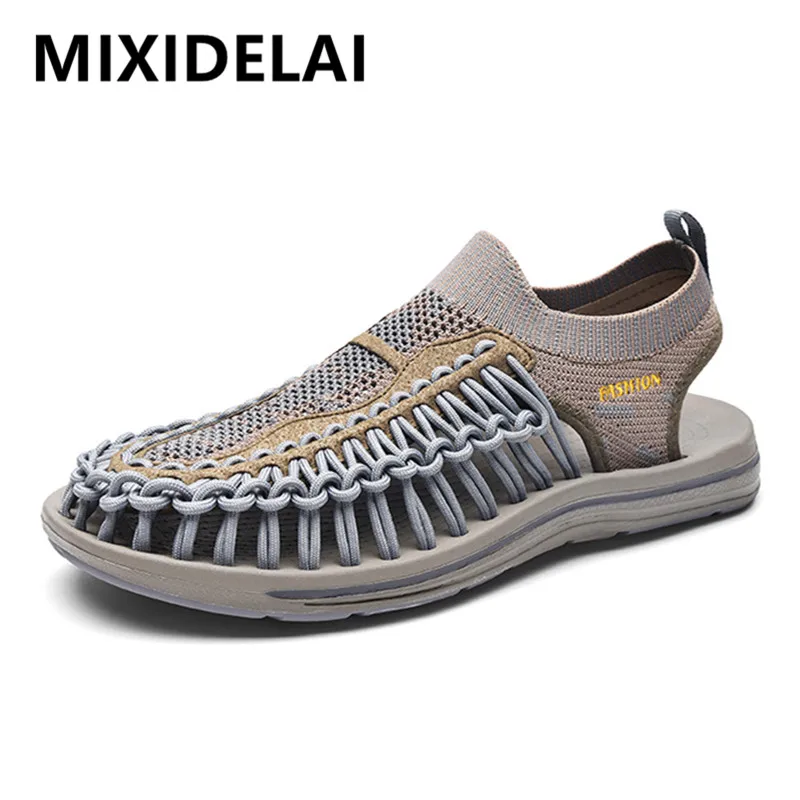 Сандалии мужские пляжные ручной работы дизайнерская дышащая повседневная обувь