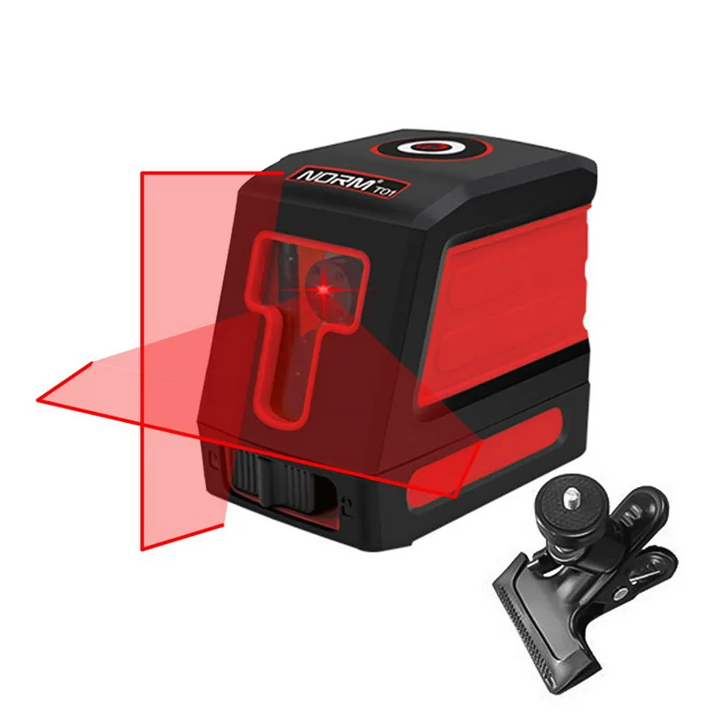 Red L bracket Junejour мини 2 поперечные линии лазерный уровень красный луч или самонивелирующийся лазерный уровень в коробке - Цвет: Red L bracket