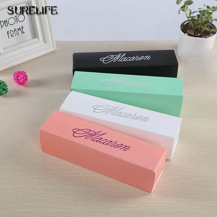 

10pcs macaron boxes paper gift box for packaging cookie package baking small cake box for chocolate muffin biscuit party decor