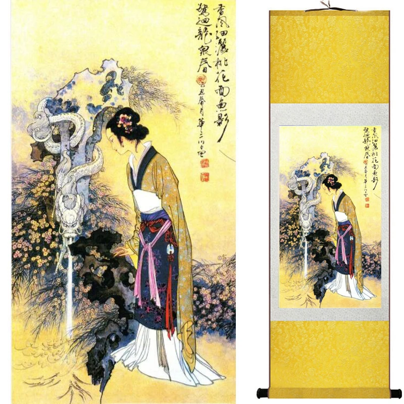 

Pretty girl painting Chinese Art Painting Home Office Decoration Chinese painting art figure painting 2019072616