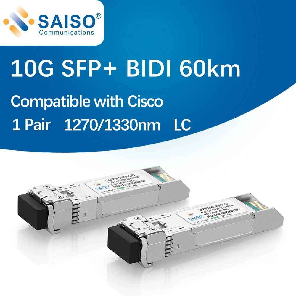 1 пара 10G BIDI 60 км sfp-модуль SM LC 1270/1330nm одиночный режим один оптоволоконный модуль