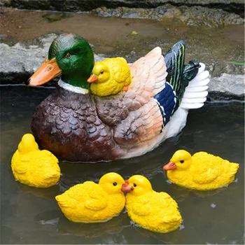 

Cute Resin Floating Duck Statue Outdoor Garden Pond Fish Tank Decorative Swimming Wild Duck Sculpture For Garden Decor X5561