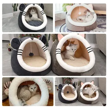 

Warm And Comfortable Pet Bed Dog Cat Bed House Winter Sleeping Bag Portable Indoor Nested Closed Foldable