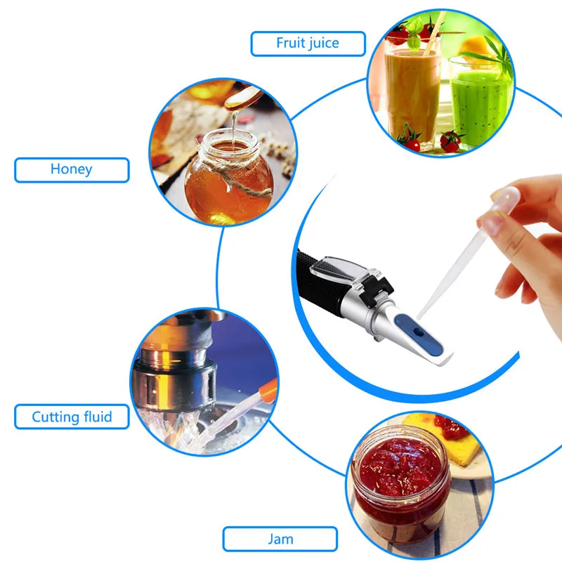 Yieryi New Sugar Refractometer ATC 0-10% Brix Handheld Sugar Meter Sugar Content Testing Equipment for Fruit, Food and Beverage images - 6