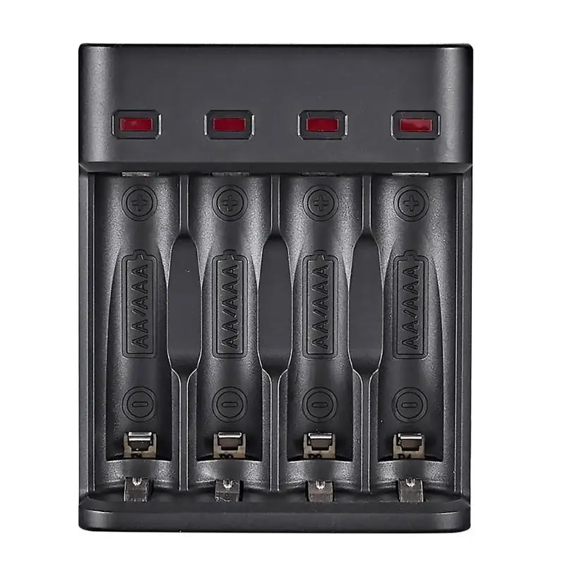 4 слота AA/AAA перезаряжаемый аккумулятор USB зарядное устройство DC5V 1-2A USB быстрая зарядка питание интеллектуальное управление док-станция