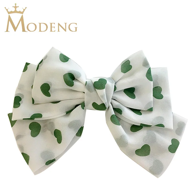 

New Simple Versatile Headdress Chiffon Material Love Heart Three-layer Bow Headwear Barrette Bow Hairgrips Hairpins Accessories