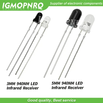 

100PCS F3 F5 3MM 5MM 940nm LEDs infrared emitter and IR receiver diodes Infrared to tube For arduino