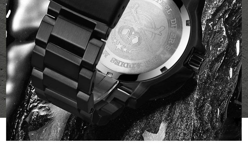 Addies Men Military Outdoor gear Watch 50m Waterproof Luminous Wristwatch relogios masculino Sport stainless steel Men's watches