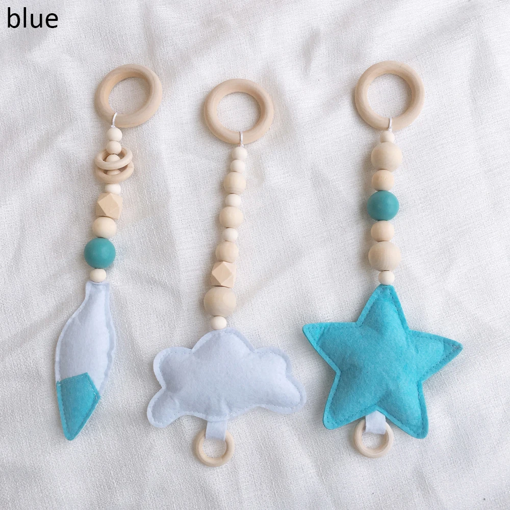 3pcs Blue toys INS стиль детский спортивный зал игровая детская сенсорная кольцевая игрушка деревянная рама для детской комнаты стеллаж для одежды для малышей подарок декор для детской комнаты Новинка - Цвет: 3pcs Blue toys