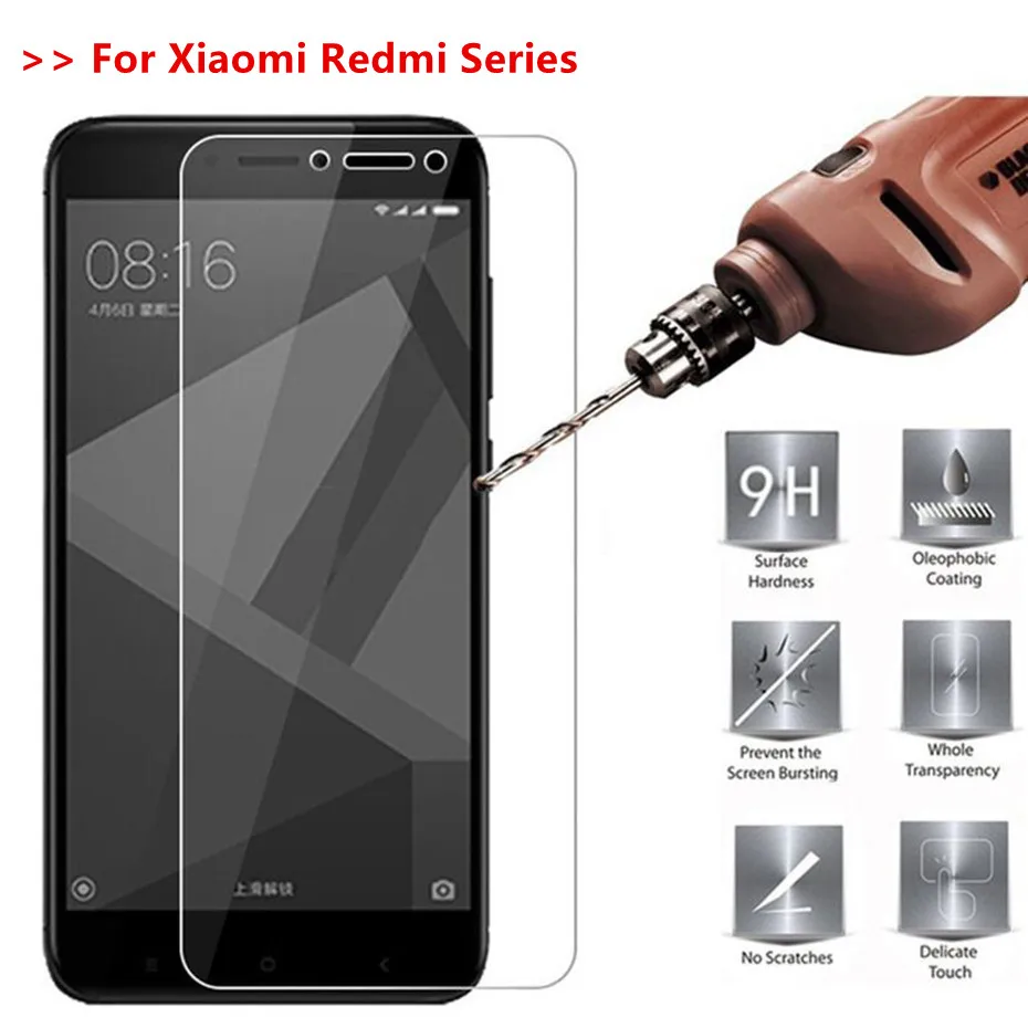 

9H Tempered Glass on xiaomi redmi 4x 6a 5a 4a Screen Protector Glass for xiomi redmi note 5 6 pro redmi 5 plus Protective Film