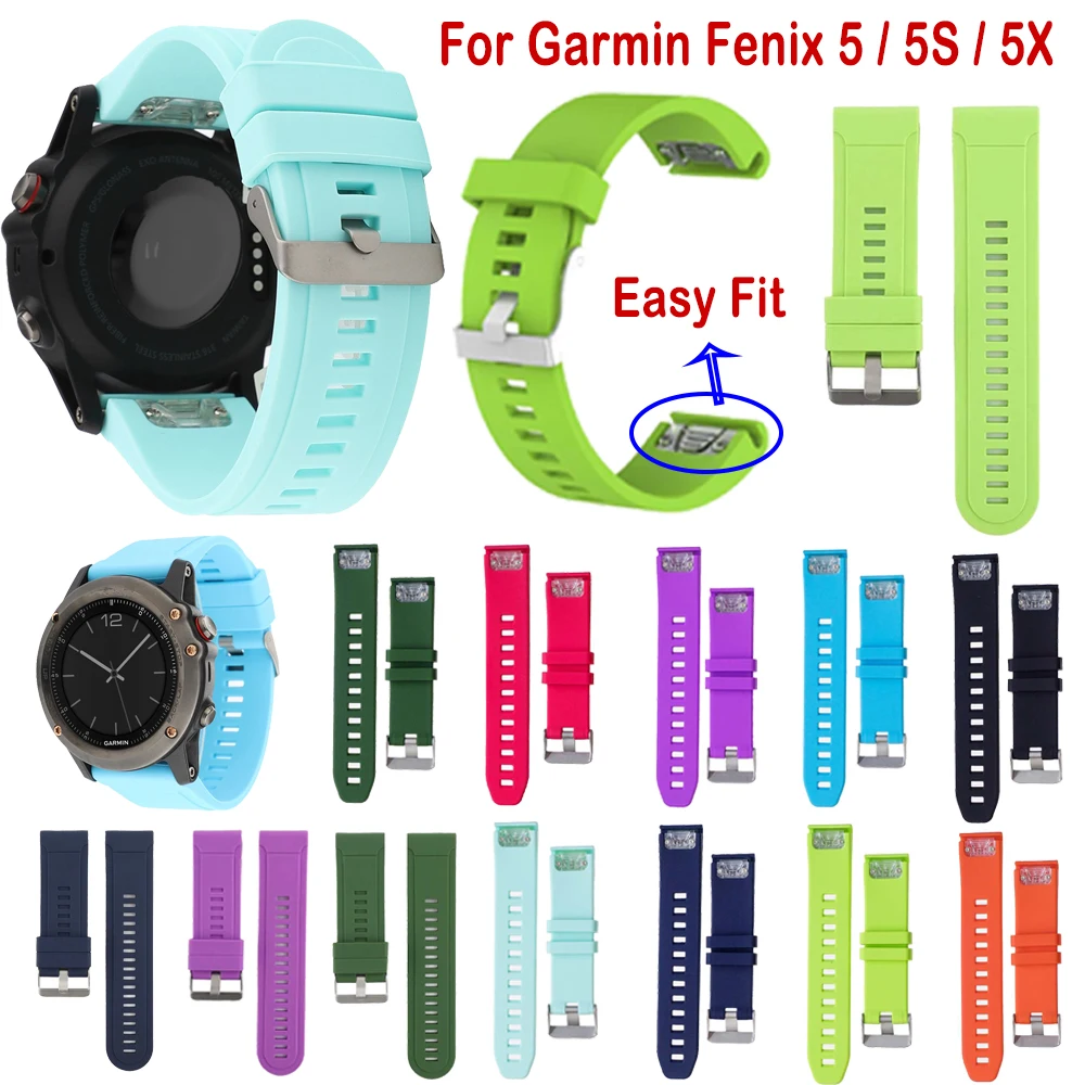 

26MM 22MM Silicone Watchband Wriststrap for Garmin Fenix 5X Fenix3 3HR Fenix 5 Plus S60 MK1 Watch Easyfit Replacement Watchbands