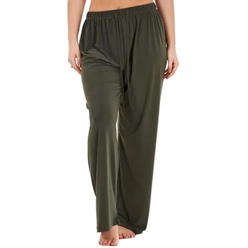 

VICABO Women Pants Wide Leg Solid Color Casual Pants Elastic Wasit High Waist Pants Women Ladies Clothes