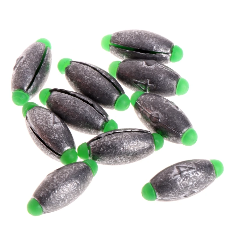 

10Pcs 4 5 7 10 15g Olive Shape Fishing Lead Sinker Weights Tackle Accessories