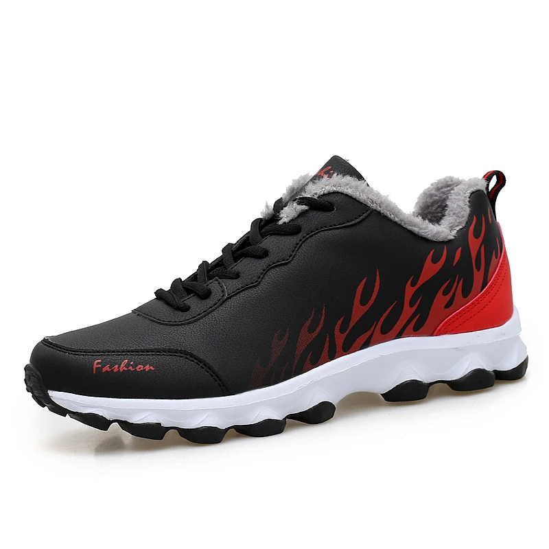 

men boots couple men's winter warm snow boots mens fur plush high top ankle boots sneakers Walking Footwear Casual work shoes